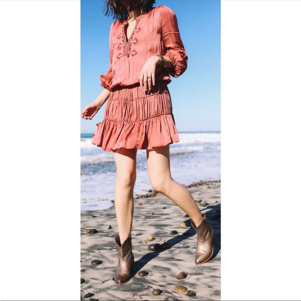 $369 Frye Billy Short Pull On Cognac Brown Leather Southern Cowboy Ankle Boots - Picture 6 of 15